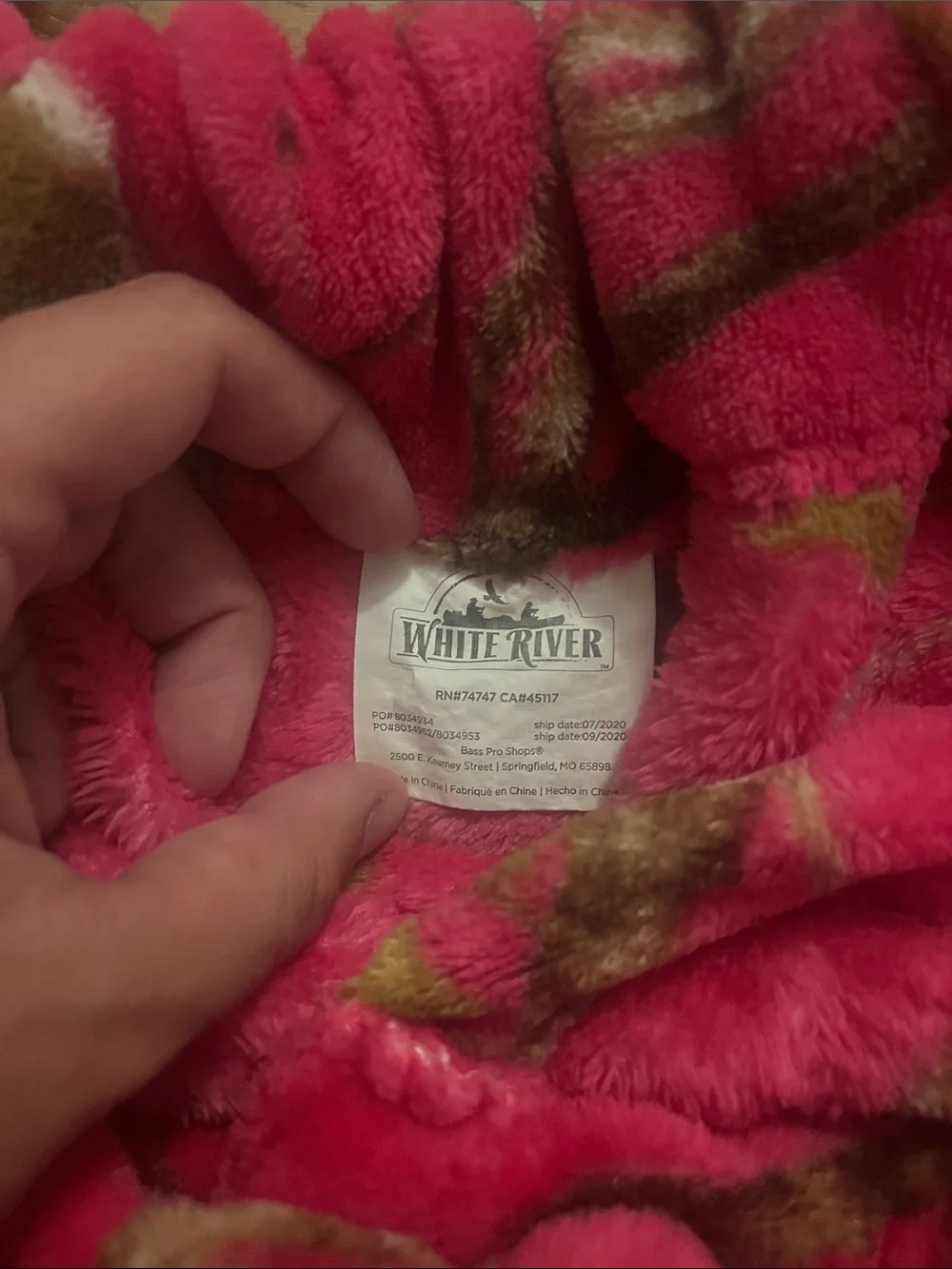 White River Pink Camo Plush Towel Wrap
